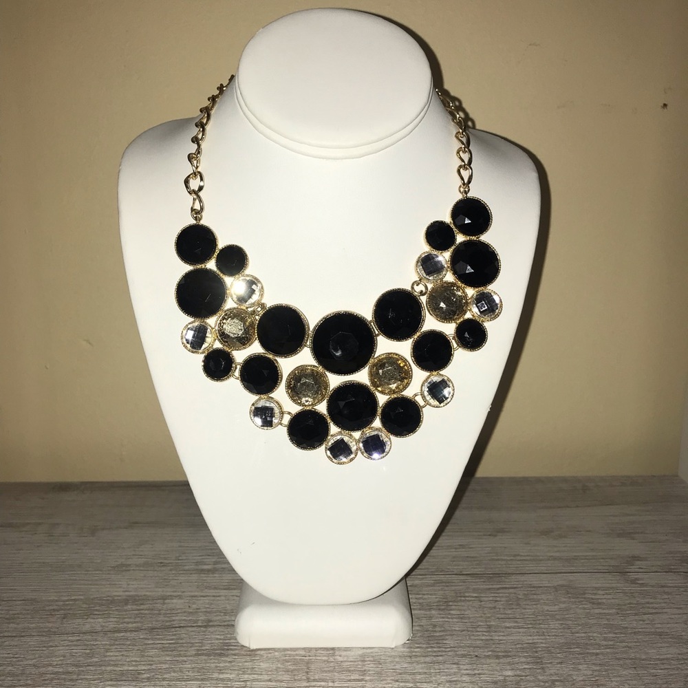 Black and Gold Statement Necklace